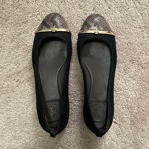 Tory Burch black suede flats size 5.5